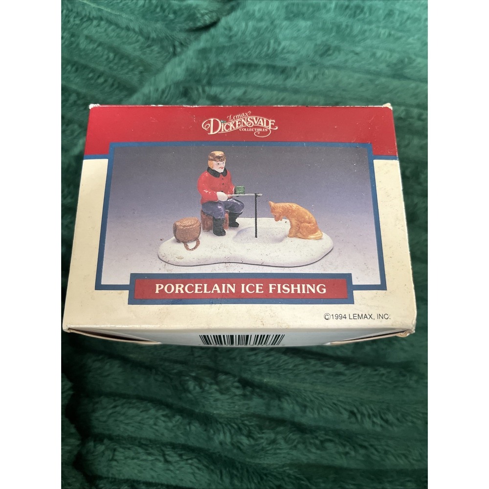 LEMAX, VILLAGE COLLECTION, Porcelain Ice Fishing, 43117 From 1994 (New Open Box)